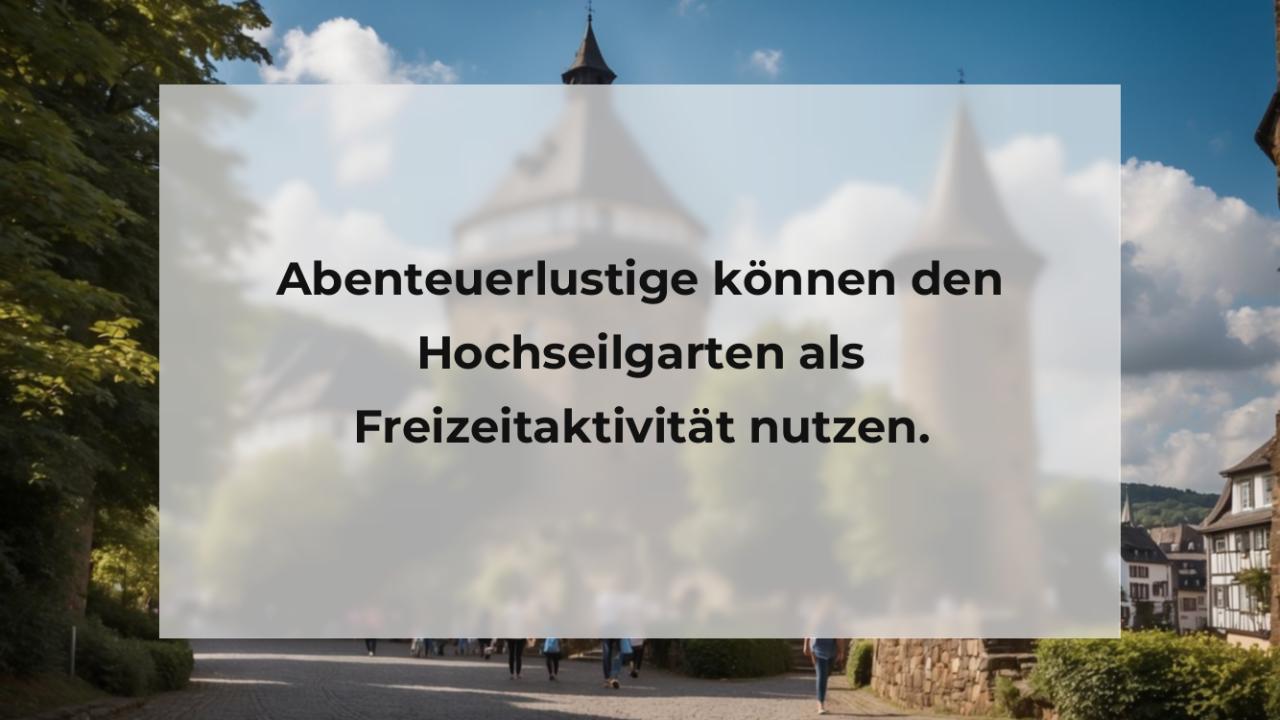 Abenteuerlustige können den Hochseilgarten als Freizeitaktivität nutzen.