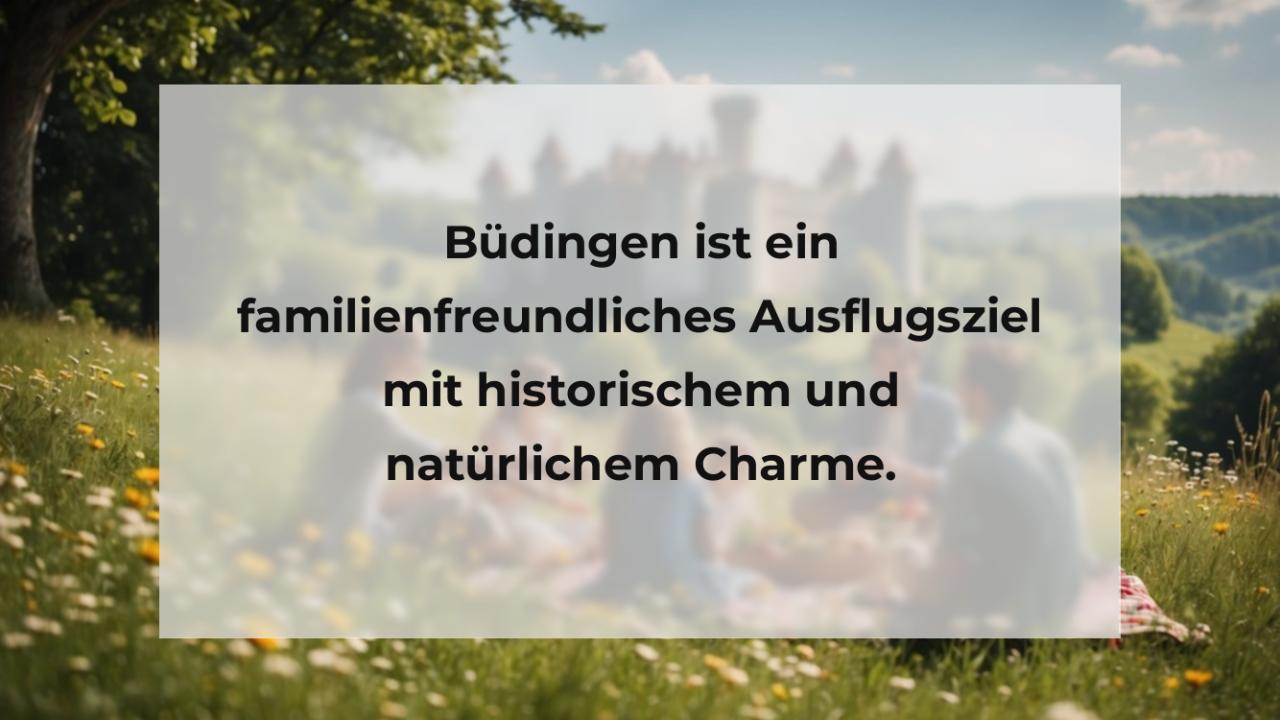 Büdingen ist ein familienfreundliches Ausflugsziel mit historischem und natürlichem Charme.