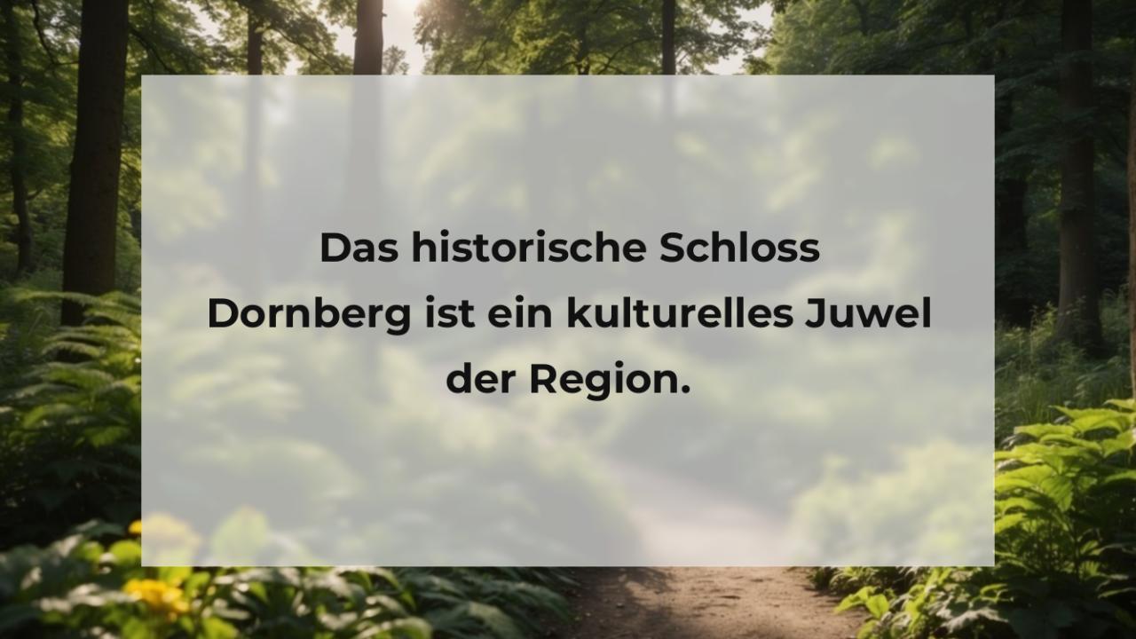 Das historische Schloss Dornberg ist ein kulturelles Juwel der Region.