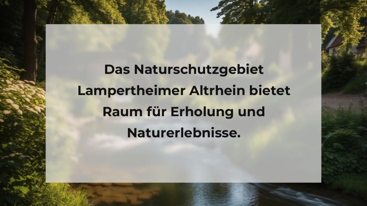 Das Naturschutzgebiet Lampertheimer Altrhein bietet Raum für Erholung und Naturerlebnisse.