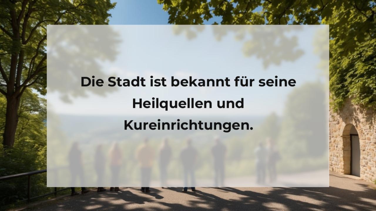 Die Stadt ist bekannt für seine Heilquellen und Kureinrichtungen.