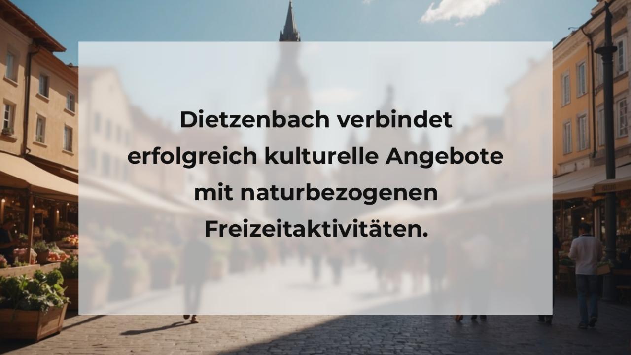 Dietzenbach verbindet erfolgreich kulturelle Angebote mit naturbezogenen Freizeitaktivitäten.