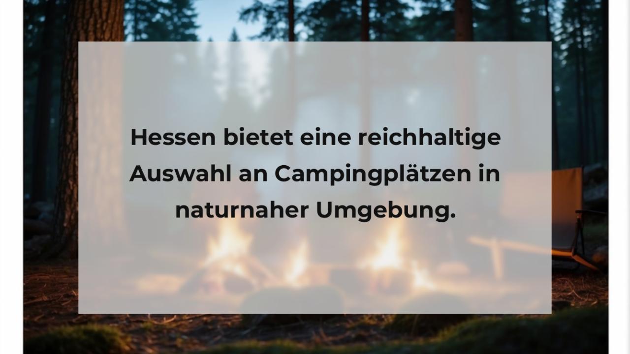 Hessen bietet eine reichhaltige Auswahl an Campingplätzen in naturnaher Umgebung.