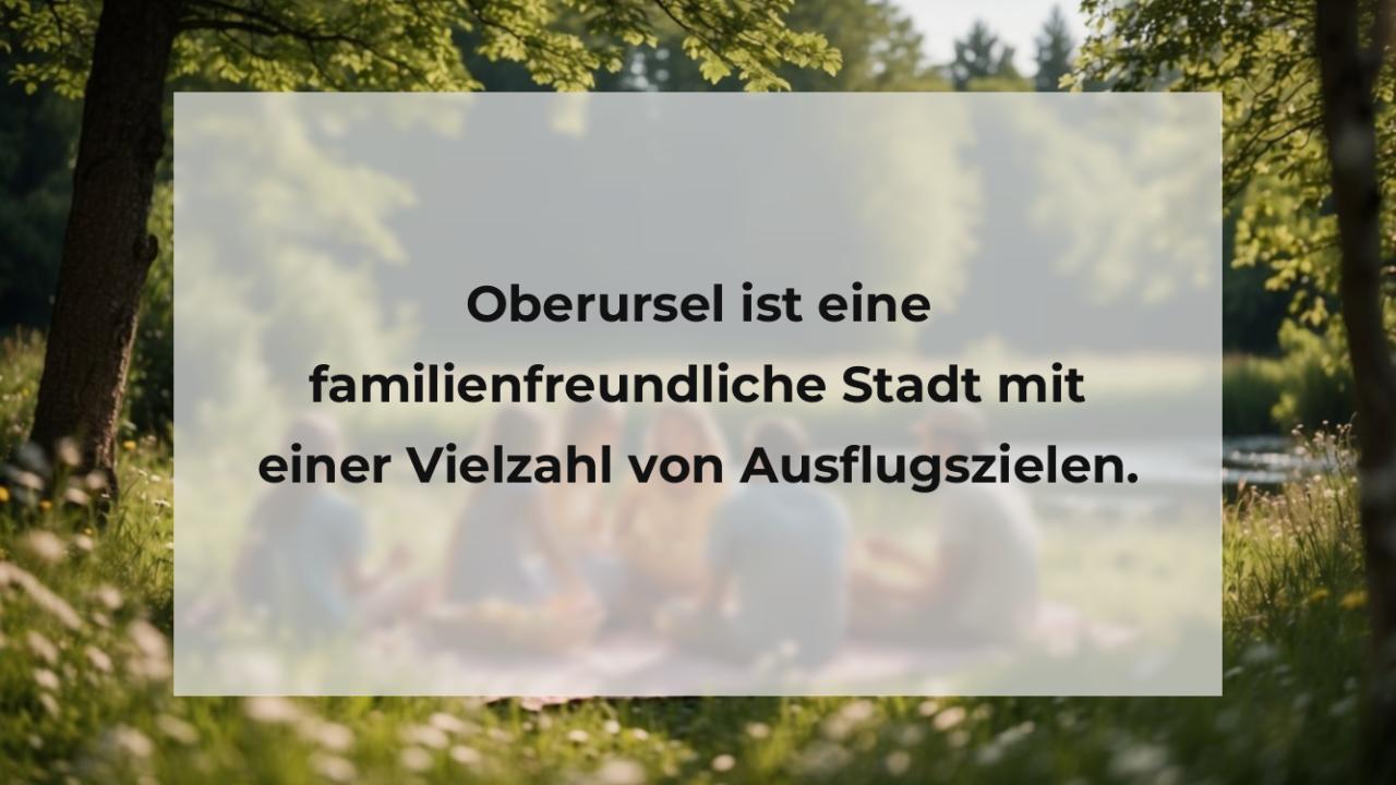 Oberursel ist eine familienfreundliche Stadt mit einer Vielzahl von Ausflugszielen.