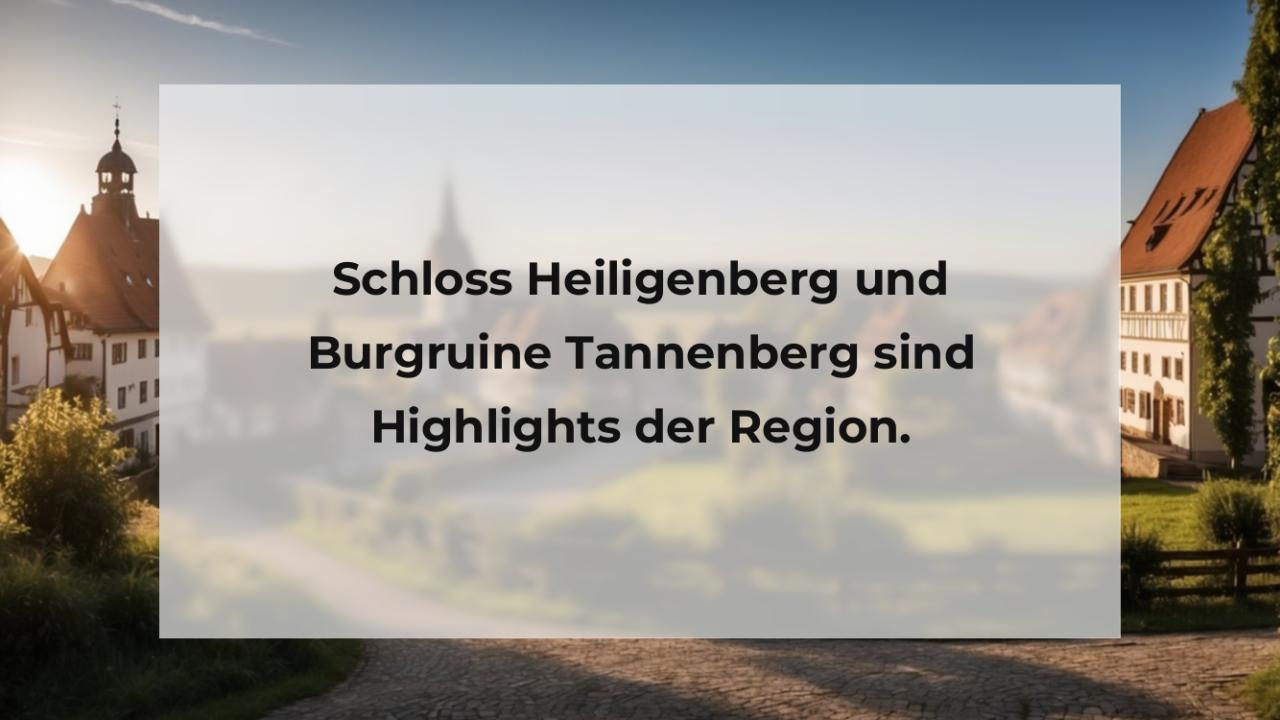 Schloss Heiligenberg und Burgruine Tannenberg sind Highlights der Region.