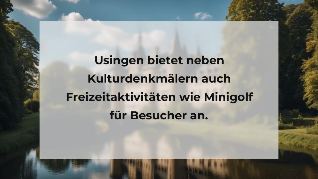 Usingen bietet neben Kulturdenkmälern auch Freizeitaktivitäten wie Minigolf für Besucher an.